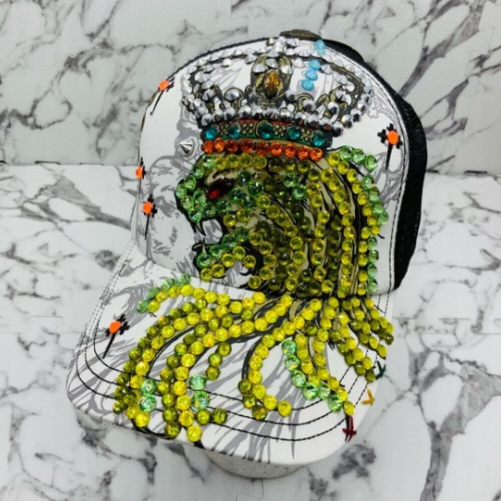 Men’s Lion King Rhinestone Trucker Hat by Rebel Spirit NWT